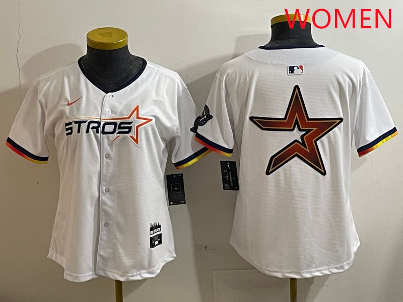 Women Houston Astros Blank White three generations Joint Name Nike 2025 MLB Jersey style 11